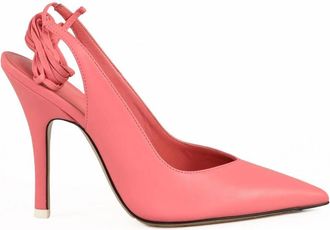 The Attico Pink Chanel Lace-Up Leather Sandals