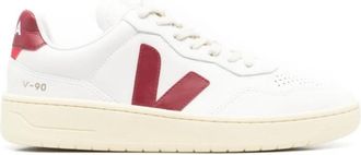 Veja Leren Sneakers met Rood Logo - Heren - Sneakers - Wit - 44 EU - Schoenen