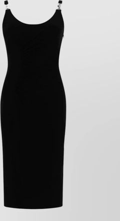 Versace sleeveless midi dress metal strap detail