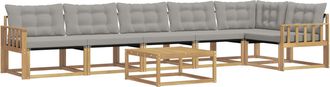 vidaXL Conjunto De Sof&aacute;s De Exterior 7 Uds. Blanco Y Gris Claro Vidaxl