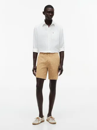Tommy Hilfiger Mens Regular Fit 7 Anchor Print Short - Classic Khaki - 33