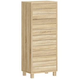 HOMCOM Armario de ba&ntilde;o 34x23x84 cm madera natural