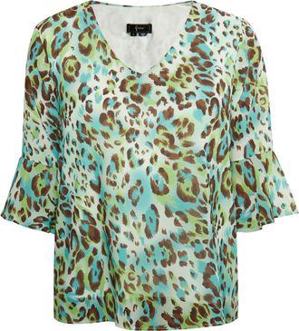 Faina Blouse shirt Dames Turkoois Veelkleurig