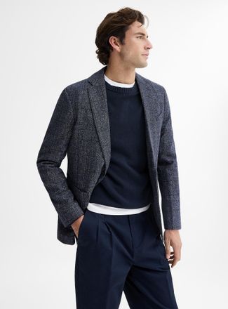 Rodd & Gunn Mens Windowpane check textured blue jacket Sports fit