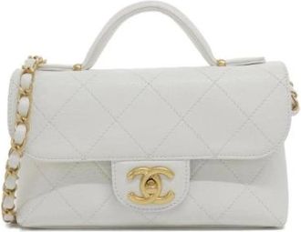 Chanel Pre-owned Caviar Skin Shoulder Bag - Dames - Vintage Handtas - Wit - ONE Size - Leer - Vintage