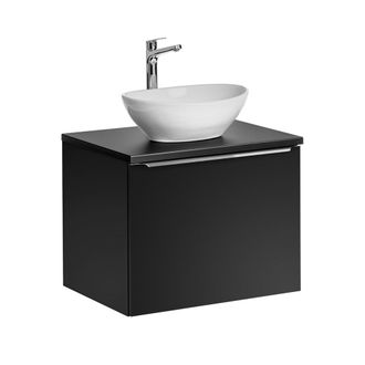 Petits Meubles Mueble lavabo individual 60cm tableros laminados y mdf negro