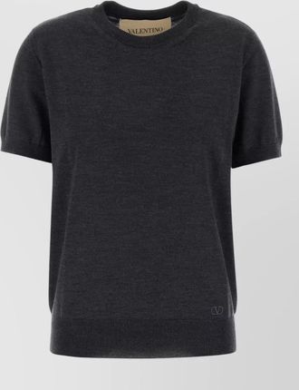 Valentino Garavani virgin wool short-sleeve crewneck knitted top
