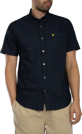 Lyle & Scott Oxford-Shirt Met Korte Mouwen, Blauw