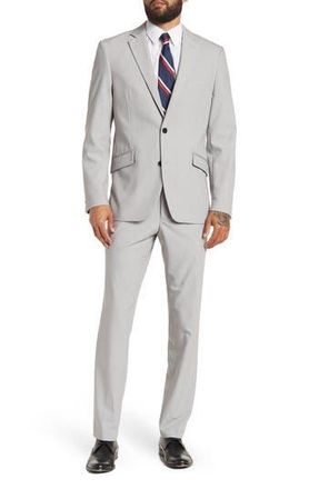 The Savile Row Company Hoxton Light Grey Solid Two Button Notch Lapel Bi-Stretch Suit at Nordstrom Rack, Size 38Regular