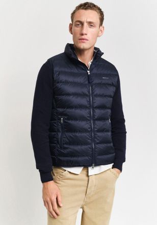 GANT Steppweste GANT LIGHT GILET, Herren, Gr. XL, blau (evening blau), Web, Obermaterial: 100% Polyester, unifarben, normal h&uuml;ftlang, Westen Steppweste, im