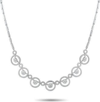 Luxury Bazaar 18K White Gold 2.45ct Diamond Circle Link Necklace MF14-072826