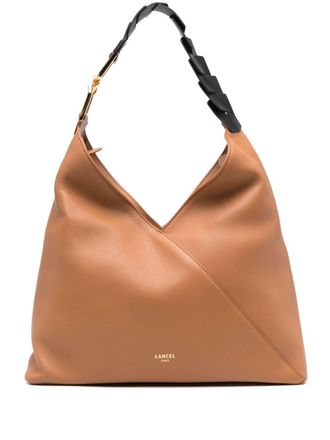 Lancel leather shoulder bag - women - Nylon/Calf Leather - One Size - Brown
