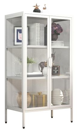 ebuy24 Ebuy24 - Vitrina De Vidrio Vcm De Pie Vitrina De Vidrio Con Vidrio De Seguridad Esg Dimensiones Aprox. Al. 110 X An. 60 X P. 35 Cm Soporte Vitrina Vid