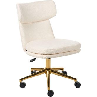 Beliani Desk Chair GRANBY Boucle Off-White
