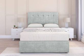 Sloomy Highbury Naples Divan Base 4 Drawers - 26 Headboard in Silver | Size: Double