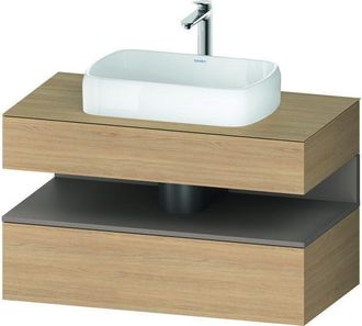 Duravit Duravit - Qatego Consola Mueble Bajo Lavabo, 1 Extra&iacute;ble, 1 Caj&oacute;n
