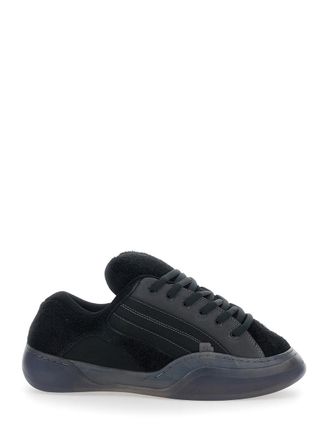 ERL Quad Vamp Leather Sneakers - Black