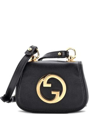 Gucci Blondie NM Card Case Wallet with Strap Leather crossbody bag - Nero