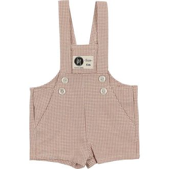 Maniere Kids Check Shortalls in Red at Nordstrom, Size 12 M