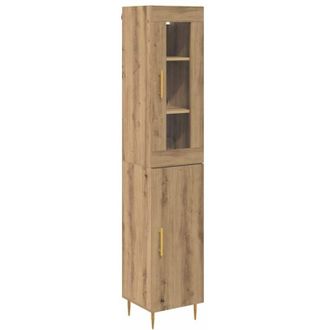 vidaXL Highboard 2 pcs Artisan Oak Glass vidaXL