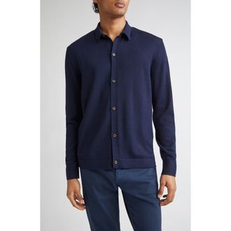 Eleventy Virgin Wool Cardigan in New Blue at Nordstrom, Size Xx-Large