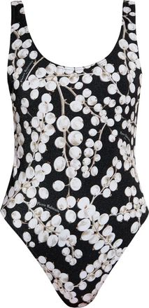 Balmain Costume da bagno con stampa grafica - Nero