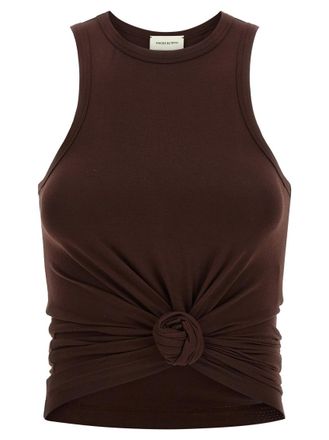Magda Butrym Brown Crew Neck Draped Top