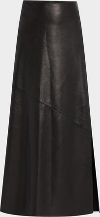 Brunello Cucinelli Fluid Glove Leather Pencil Ankle Skirt