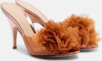 Gianvito Rossi Floral-applique PVC mules