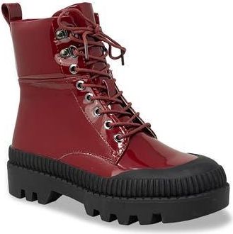 Chase + Chloe by Intouch Footwear Chelsey Patent Lug Sole Combat Boot in Red Patent at Nordstrom Rack, Size 6.5
