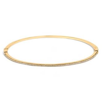 House of Brilliance 14K Yellow Gold 1/3 Cttw Diamond Half Eternity Bangle Bracelet at Nordstrom