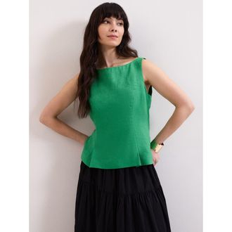 Phase Eight Isabelle Linen Top in Green at Nordstrom, Size 10