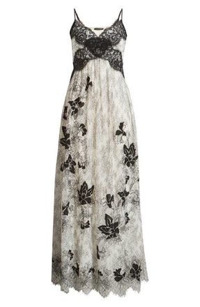 Kobi Halperin Cory Lace Sleeveless Maxi Dress in White/Black at Nordstrom, Size X-Small
