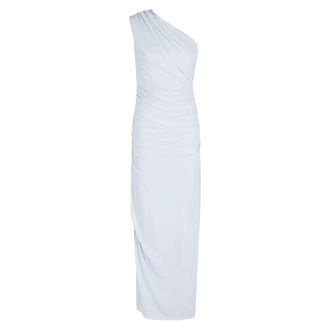 Rotate Lange Jurk met &Eacute;&eacute;n Schouder - Dames - Maxi kleedjes - Blauw - XS - Leer - Kleedjes