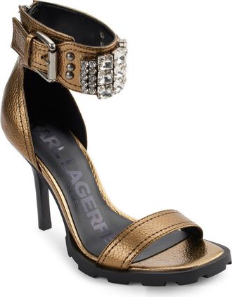 Karl Lagerfeld Malinda Ankle Cuff Sandal in Brushed Gold at Nordstrom Rack, Size 6.5