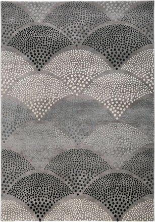 Esprit Alfombra de sal&oacute;n tejida con motivo retro azul petr&oacute;leo gris 200x133