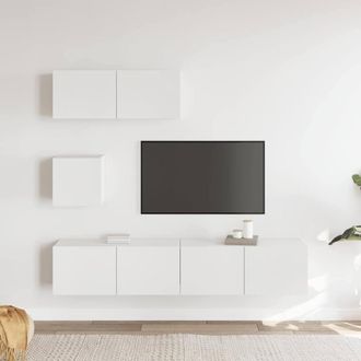 Berkfield Home Modern 4 Piece TV Cabinet Set White Engineered Wood