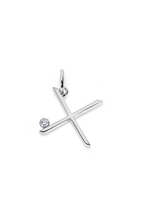 Monica Vinader Lab Grown Diamond Initial Pendant in Sterling Silver X at Nordstrom