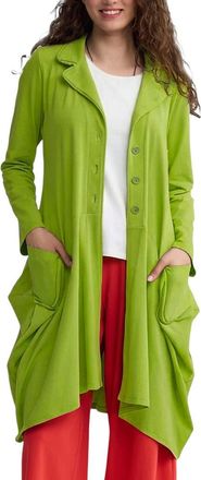 Luukaa D'Celli Liora Voluminous Jersey Jacket in Lime at Nordstrom, Size 18
