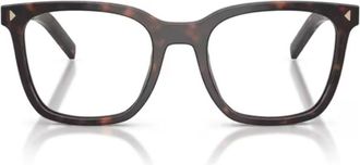 Prada Pr B11V Tortoise Finish Squared Acetate Optical Glasses