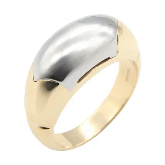 Bulgari Gold Silver Yellow Gold (18K) White Gold (18K) Band Ring (Pre-Owned)