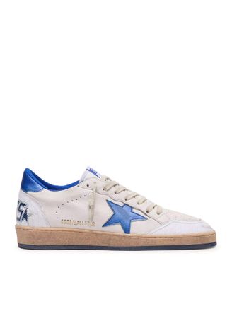 Golden Goose BALL-STAR WISHES IN WHITE NAPPA WITH BLUE STAR AND HEEL - Golden Goose Deluxe Brand - Man