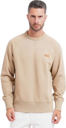 HUGO BOSS Sweaters - Heren - Sweatshirts - Beige - S - Katoen - Hoodies & sweatvesten