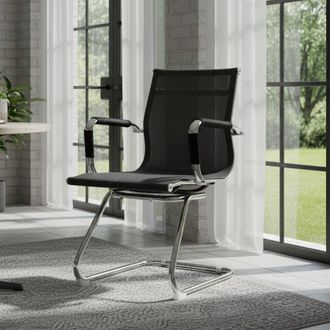 Serena Dmora - Silla De Oficina Dgoldon, Sillas De Oficina Para Sala De Espera Con Reposabrazos, Silla Ergon&oacute;mica Para Sala De Espera, 62x54h89 Cm, Negro