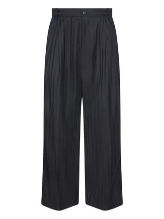 Hed Mayner draped striped trousers - Black