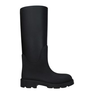 Burberry Wellies, female, Black, 6 UK, Black Cotton Boot, Casual Style