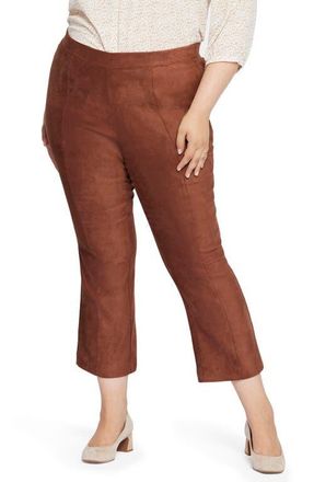 NYDJ Pull-On Ankle Slim Bootcut Faux Suede Pants in Coffee Bean at Nordstrom, Size 16W