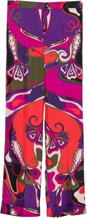 Pucci Broeken, Dames, Paars, M, Pull-on Wide Broeken