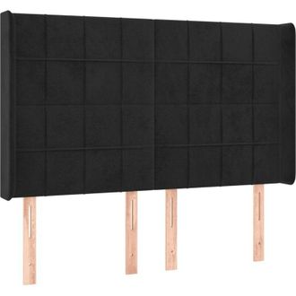 vidaXL Cabecero Con Led De Terciopelo Negro 147x16x118/128 Cm Vidaxl
