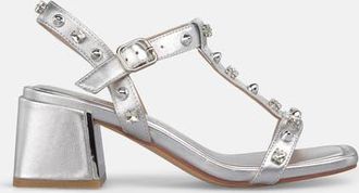 Alma En Pena Metallic Sandal Rhinestones in Silver at Nordstrom, Size 40